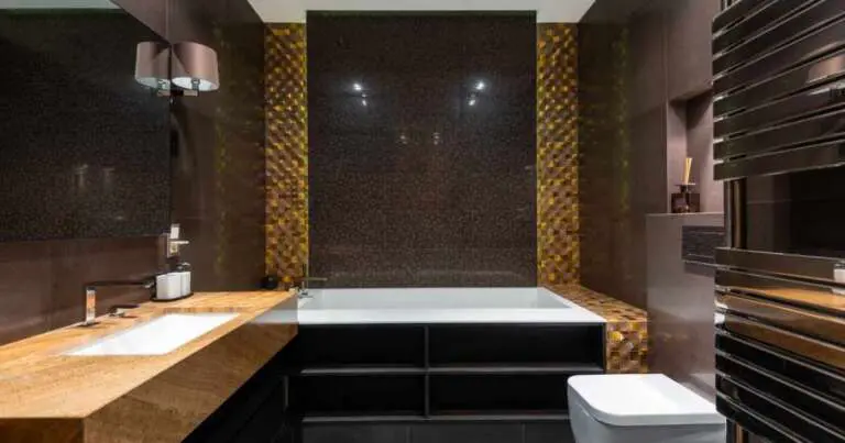 Interior of contemporary bathroom in luxury apartment