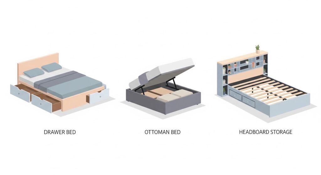 types of bed frames with storage comparison