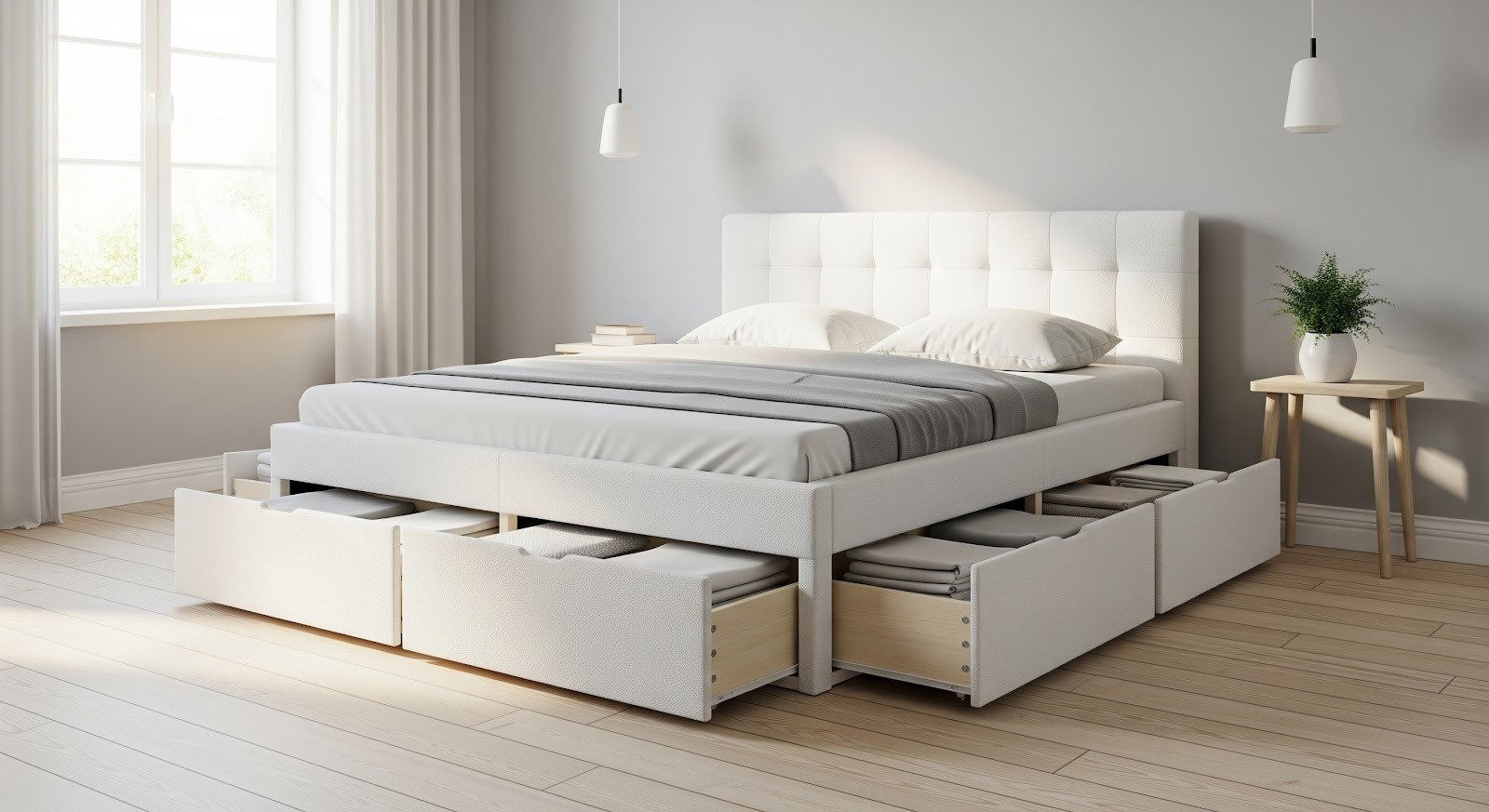 best bed frame with storage queen size 2026